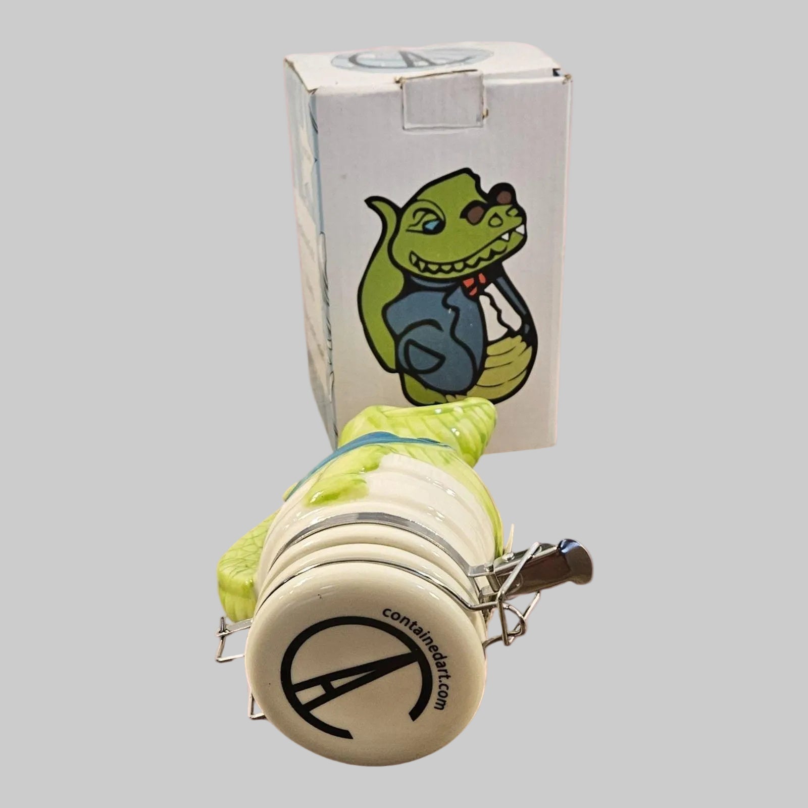 Ceramic Art Air Tight Jar "Professor CROC" -- ITEM #3099