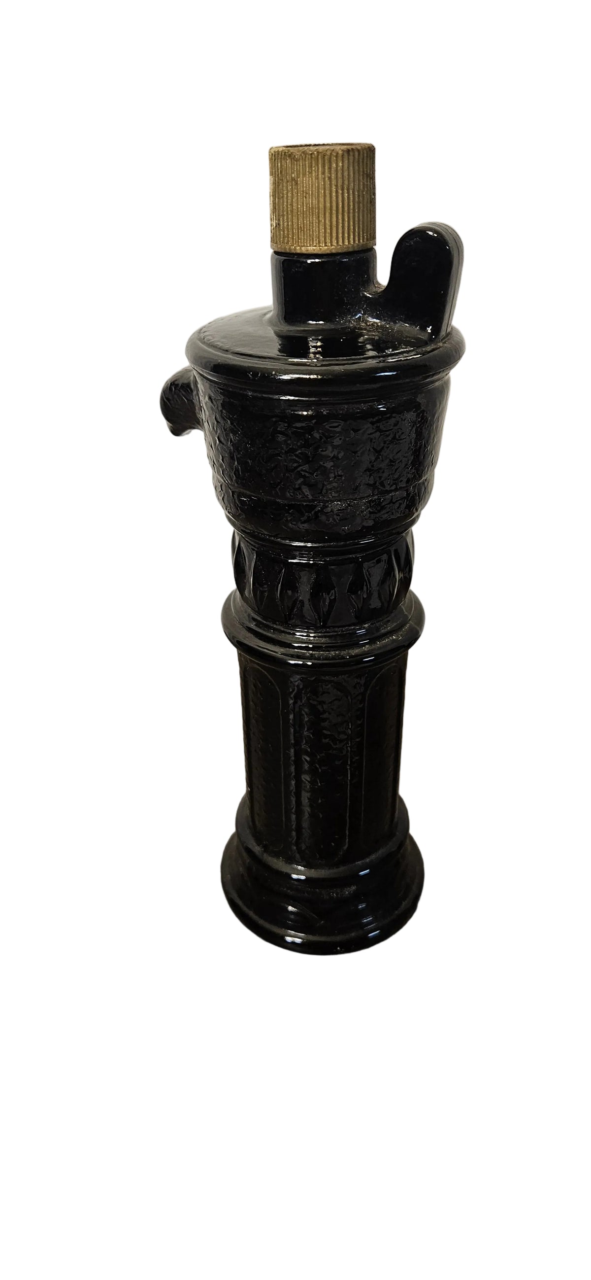 Vintage Avon Water Pump Decanter 1970s Dark Amber Glass 8" Wild Country-ITEM #2309