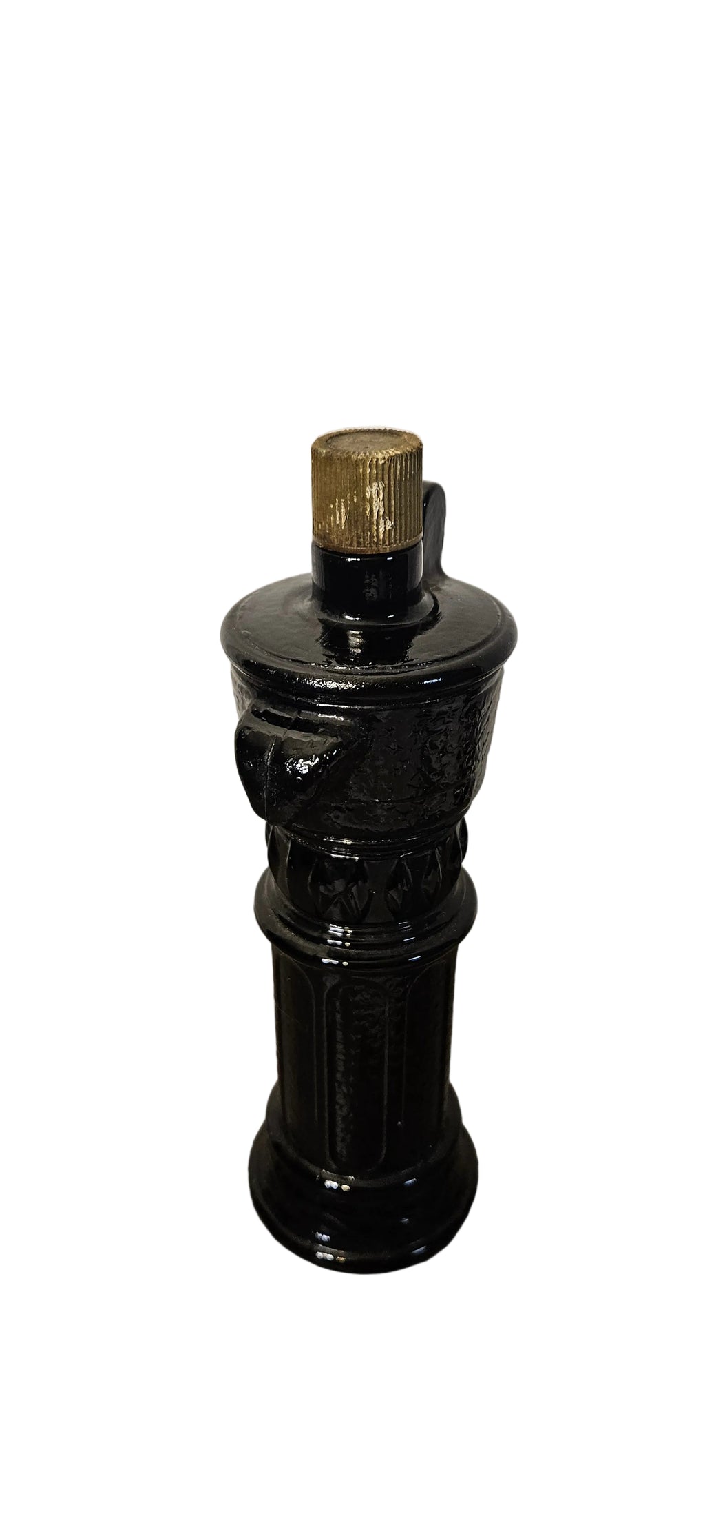 Vintage Avon Water Pump Decanter 1970s Dark Amber Glass 8" Wild Country-ITEM #2309