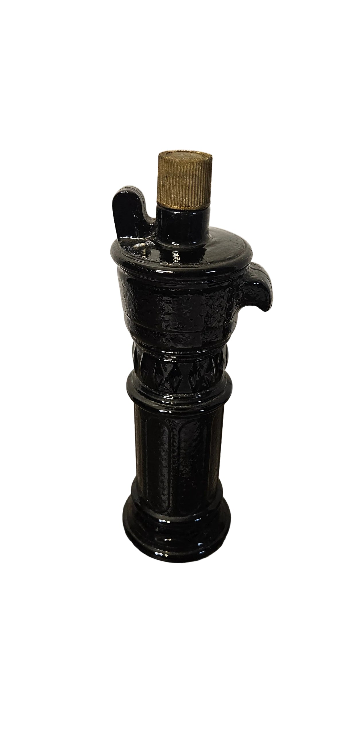 Vintage Avon Water Pump Decanter 1970s Dark Amber Glass 8" Wild Country-ITEM #2309