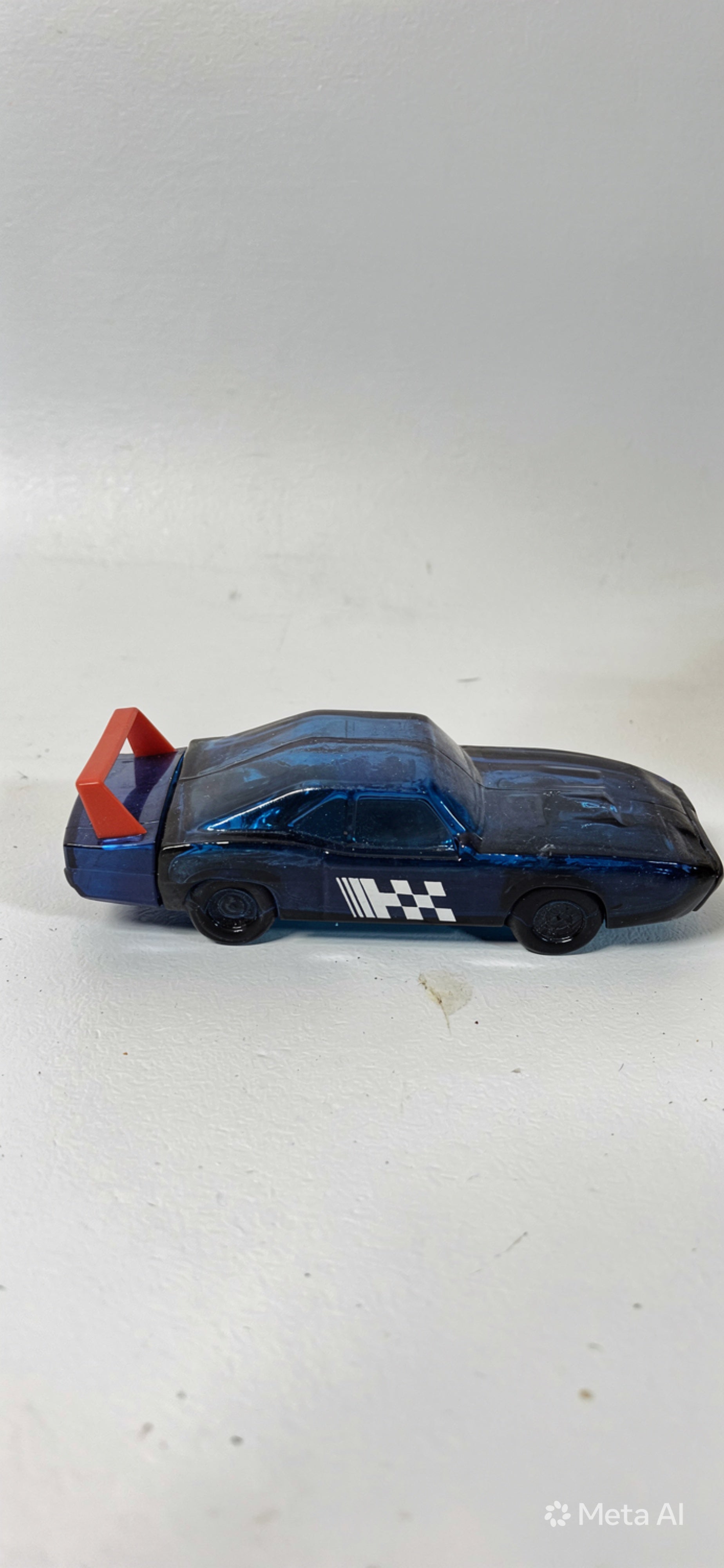 Vintage 1970s Avon Stock Car Racer Decanter Dodge Charger Daytona NASCAR Blue Glass #2298