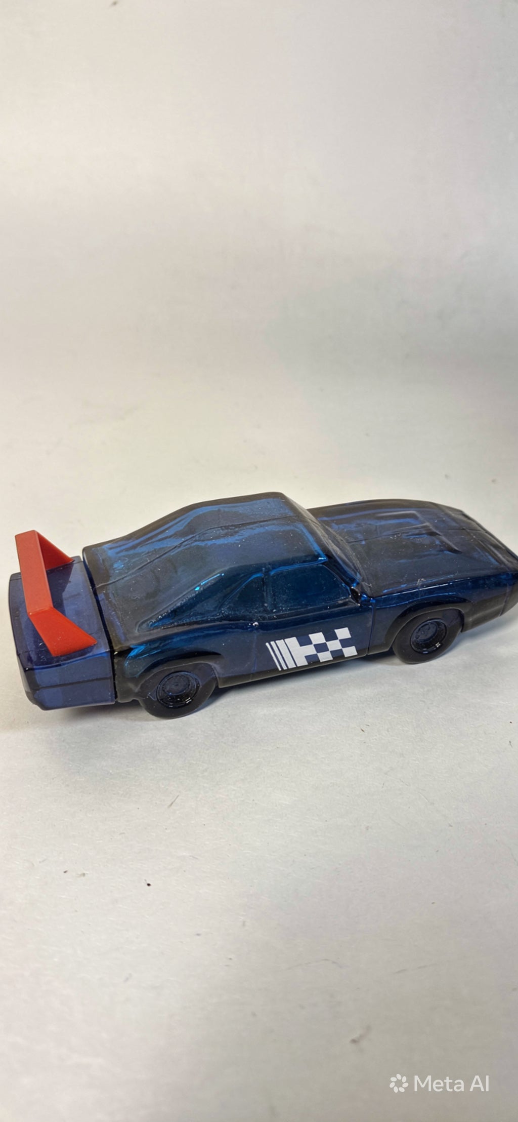 Vintage 1970s Avon Stock Car Racer Decanter Dodge Charger Daytona NASCAR Blue Glass #2298