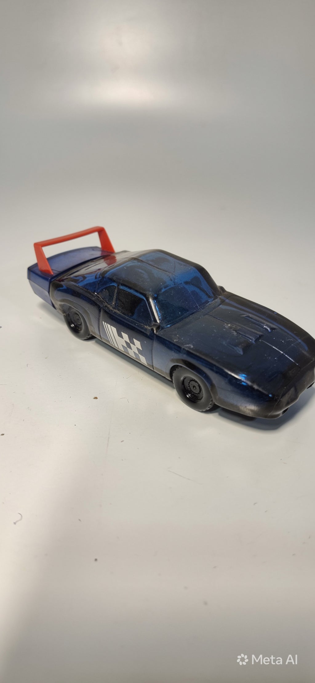 Vintage 1970s Avon Stock Car Racer Decanter Dodge Charger Daytona NASCAR Blue Glass #2298