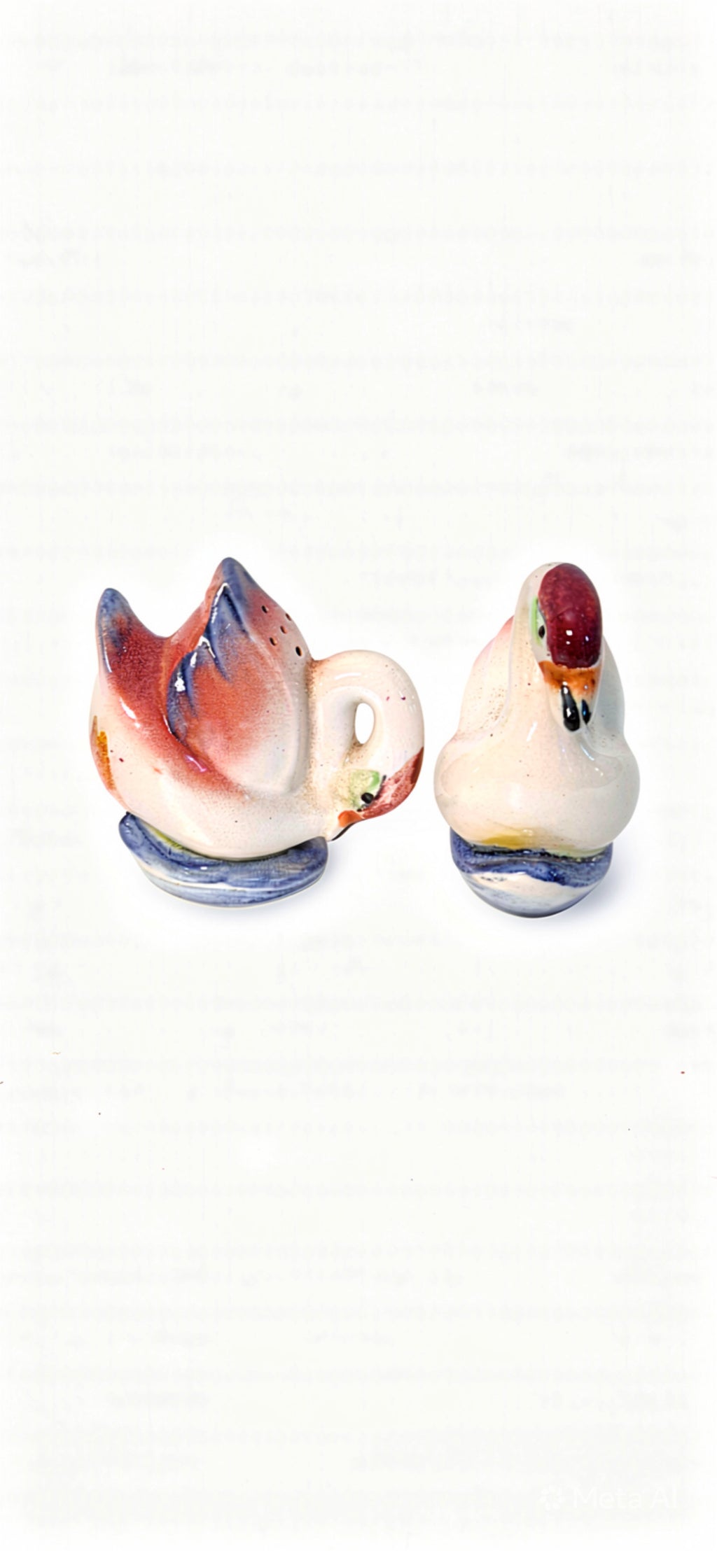 Vintage Japan Ceramic Swan  Salt & Pepper Shakers -- ITEM #2301