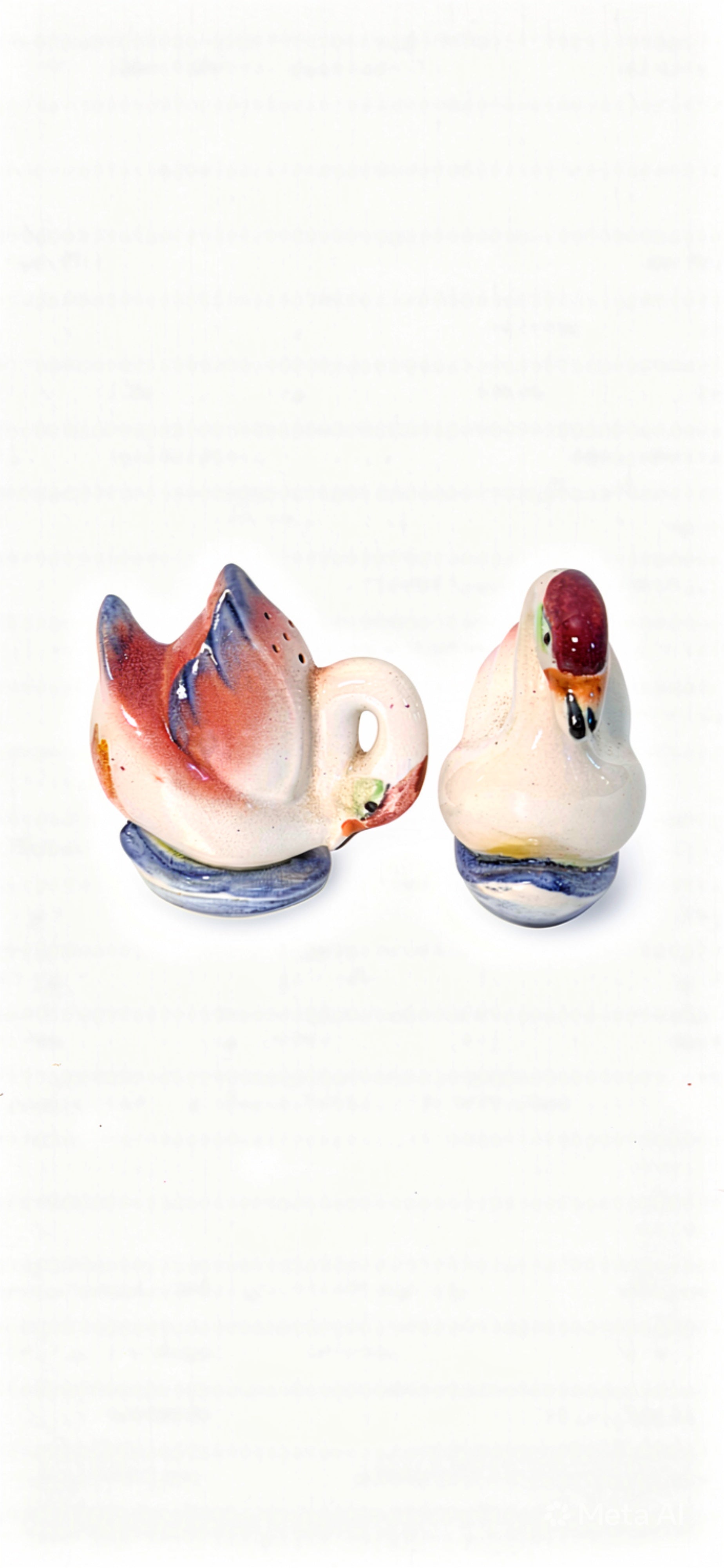 Vintage Japan Ceramic Swan  Salt & Pepper Shakers -- ITEM #2301