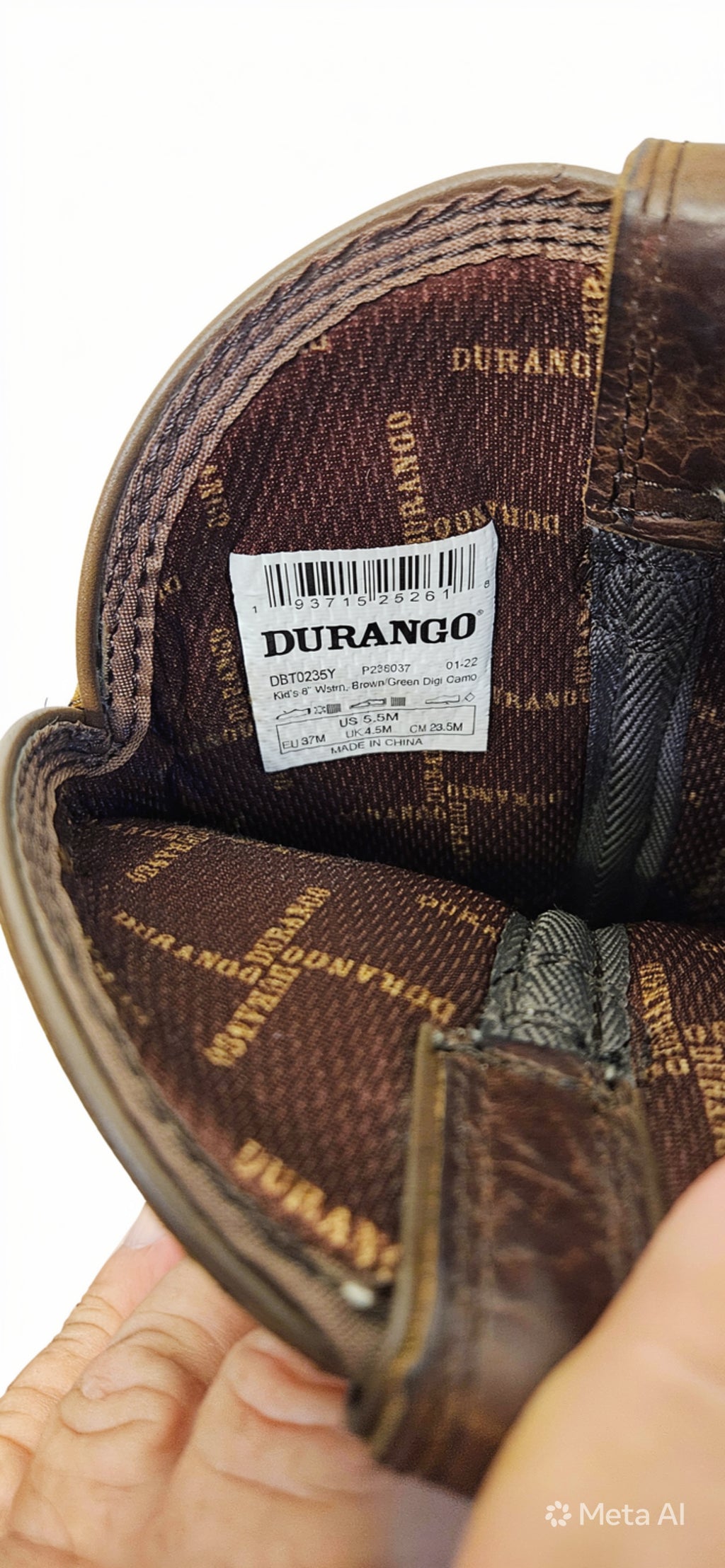 Boys 5.5 Lil Rebel Square Toe Durango Western Boots -- ITEM #2402