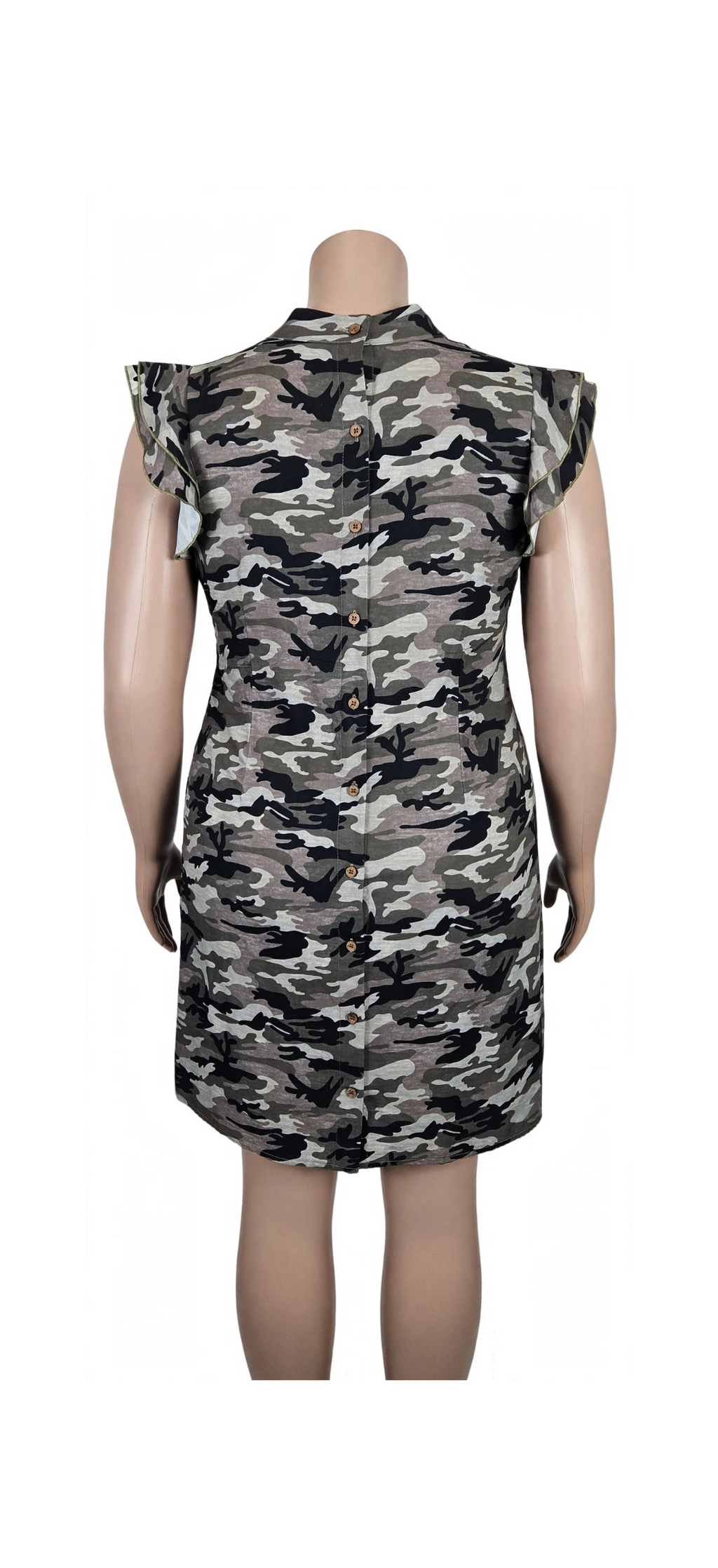 Women's Camo Button Down Dress by SHEIN Size 2XL - Camouflage Shirt Dress - ITEM #2460