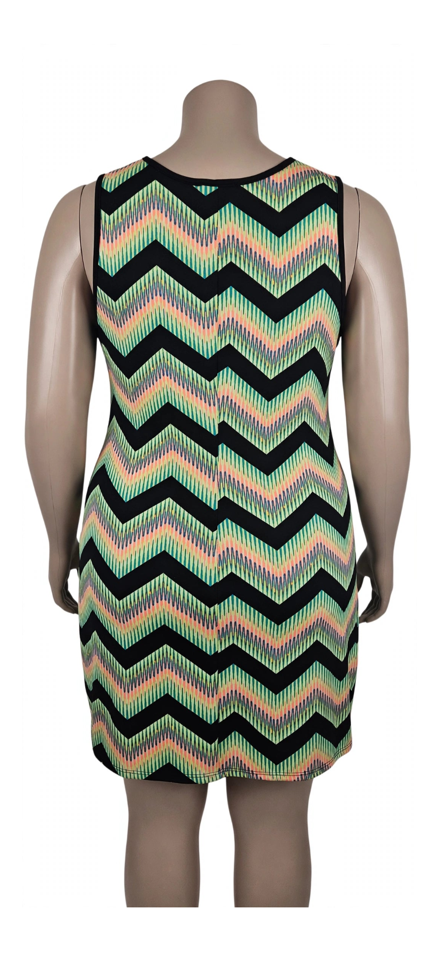 Women's Dress by Inner Beauty Size 1X Neon Chevron Zig Zag Dress - ITEM #2463