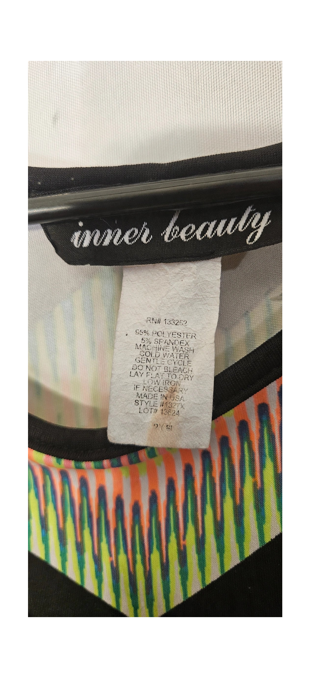 Women's Dress by Inner Beauty Size 1X Neon Chevron Zig Zag Dress - ITEM #2463