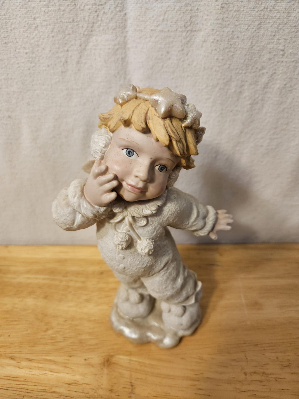 Vintage Snowy Angel Cherub Figurine--ITEM #1934