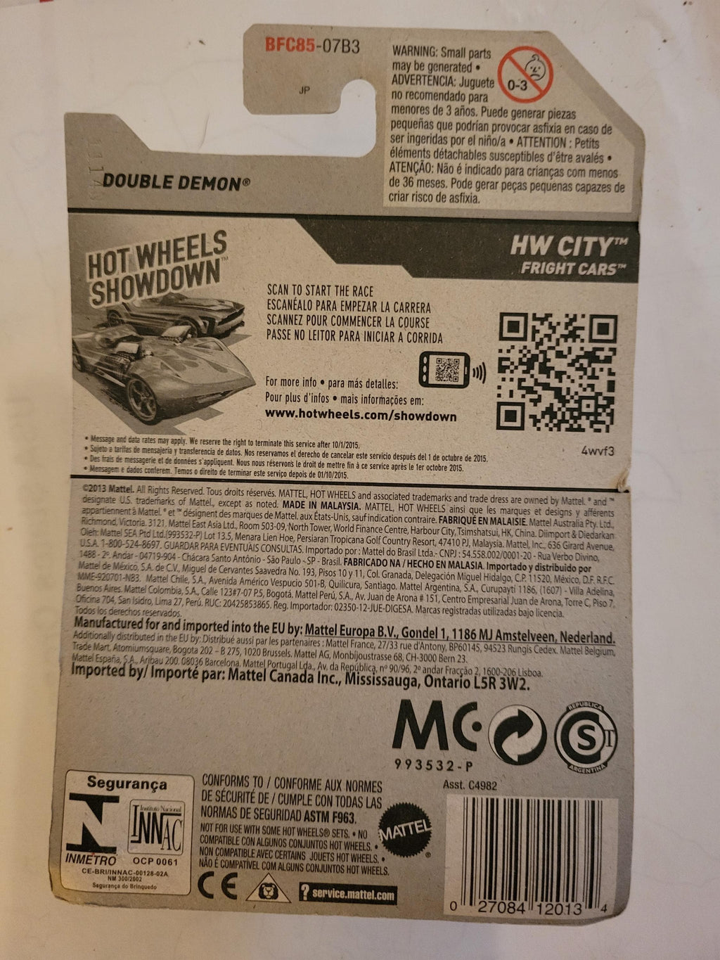 Hot Wheels Fright Car Double Demon -- ITEM #1510