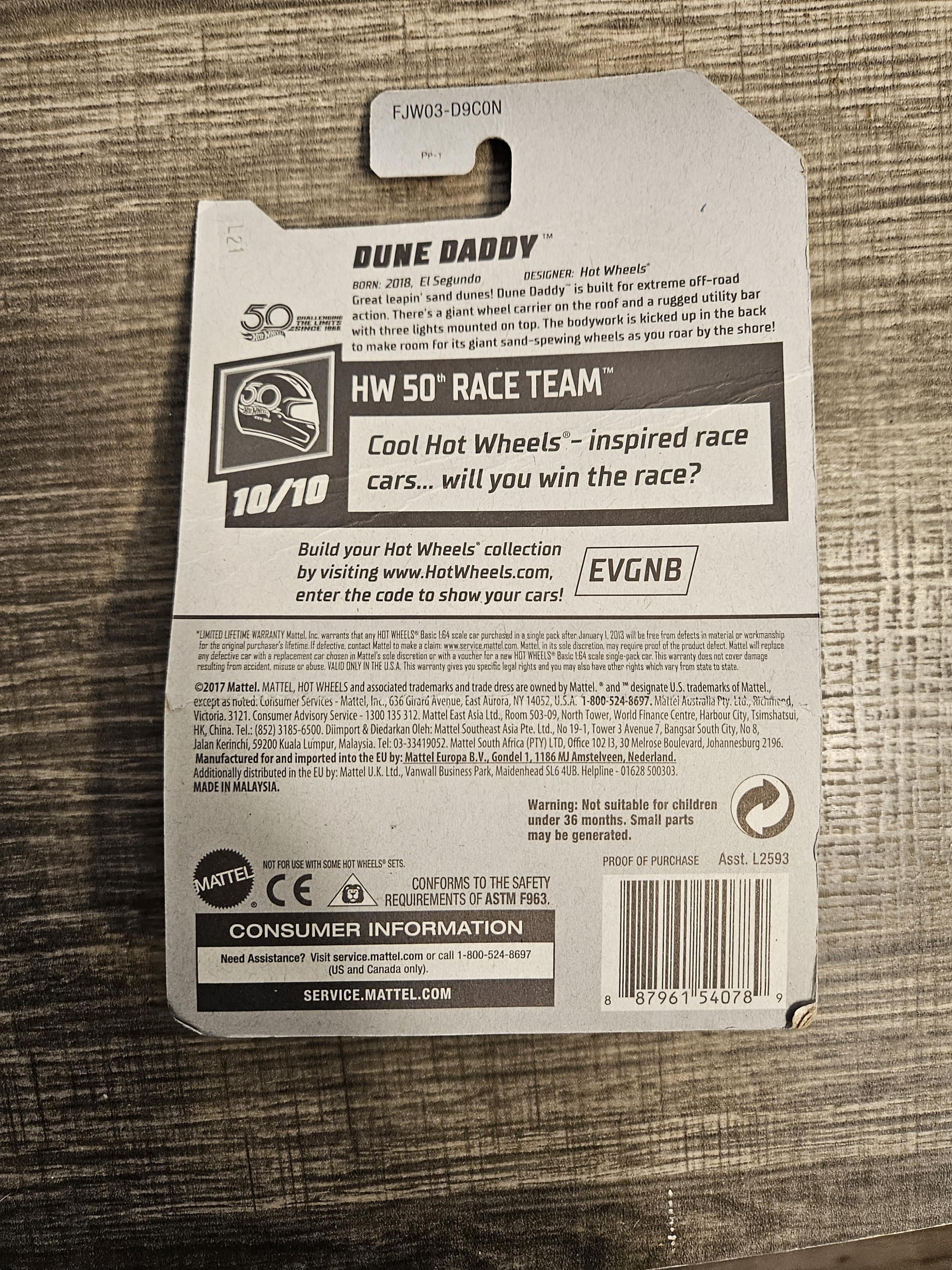Hot Wheels 50th Anniversary - Dune Daddy -- ITEM #2084