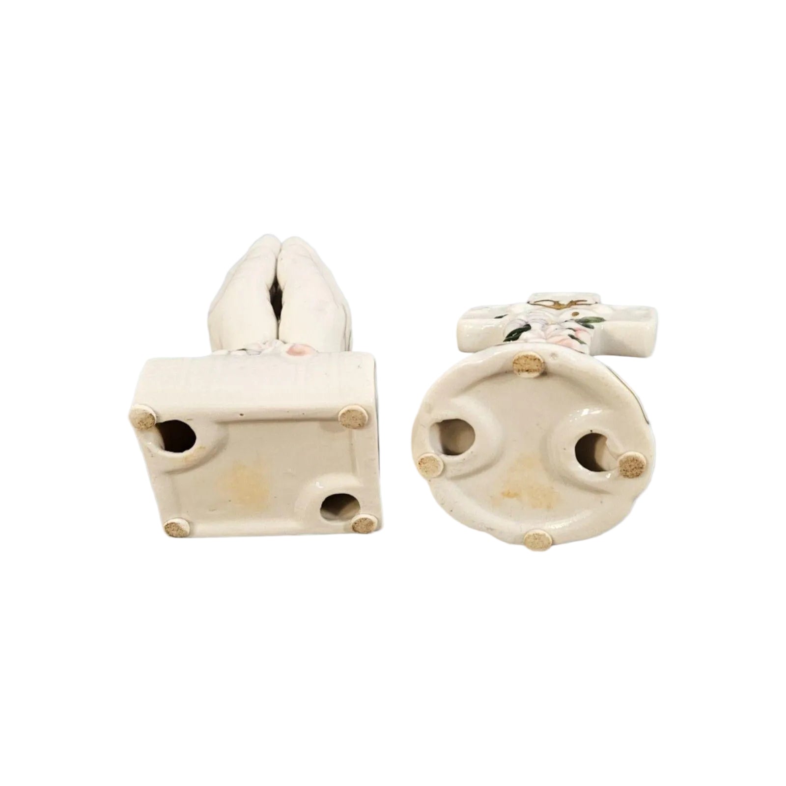 Vintage  Porcelain Praying Hands and Cross -- ITEM #3078
