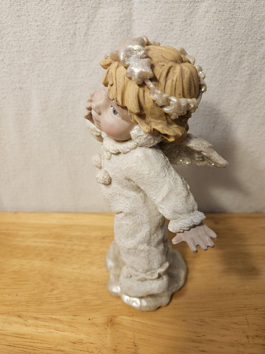 Vintage Snowy Angel Cherub Figurine--ITEM #1934