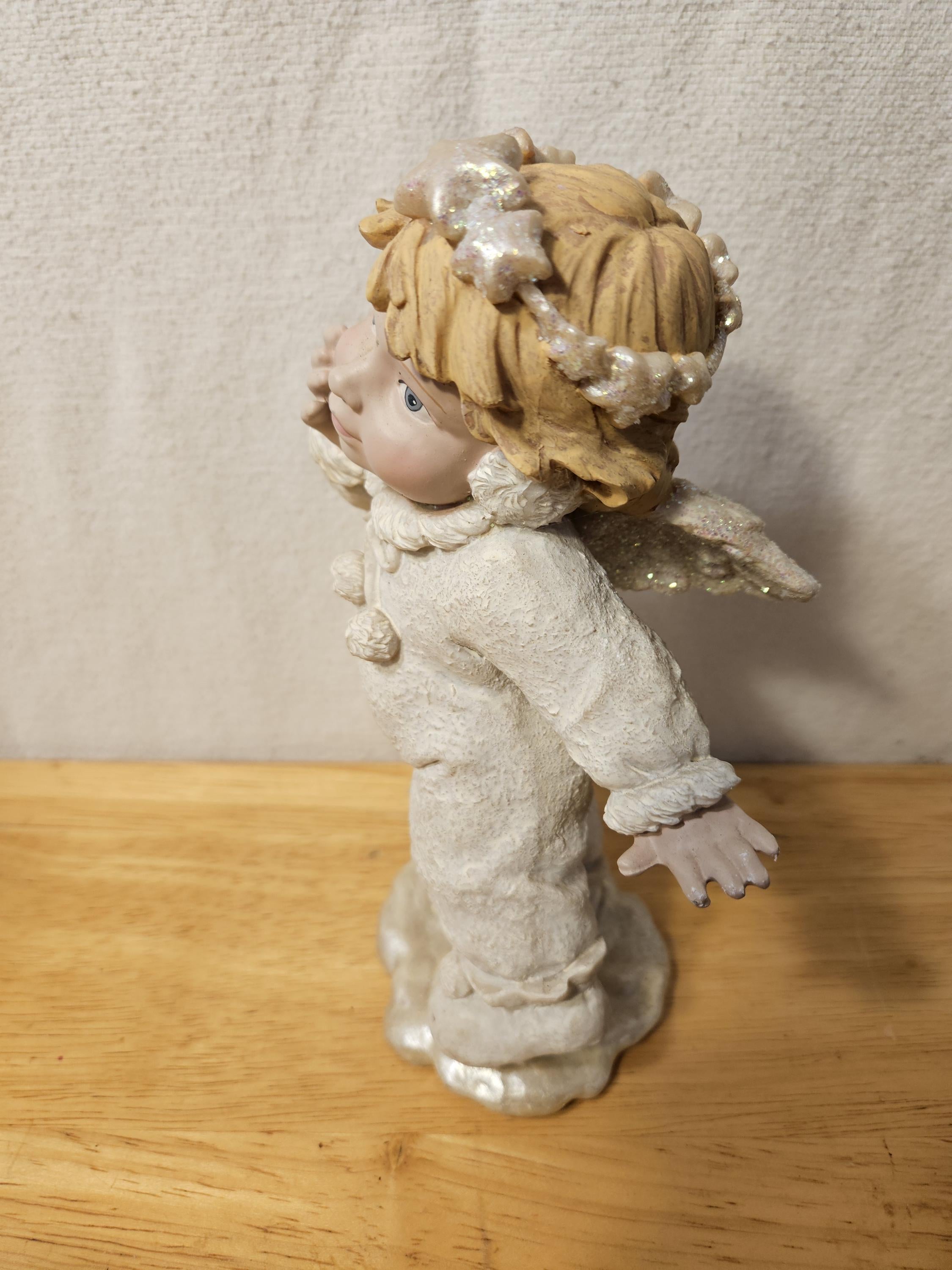Vintage Snowy Angel Cherub Figurine--ITEM #1934