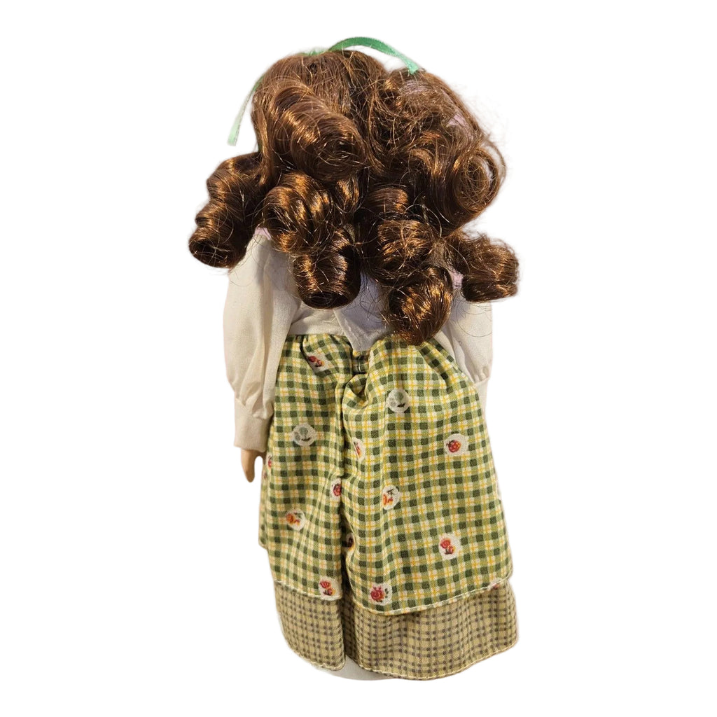 Vintage Doll with Red Hair and Green Checkered Dress -- ITEM #3104