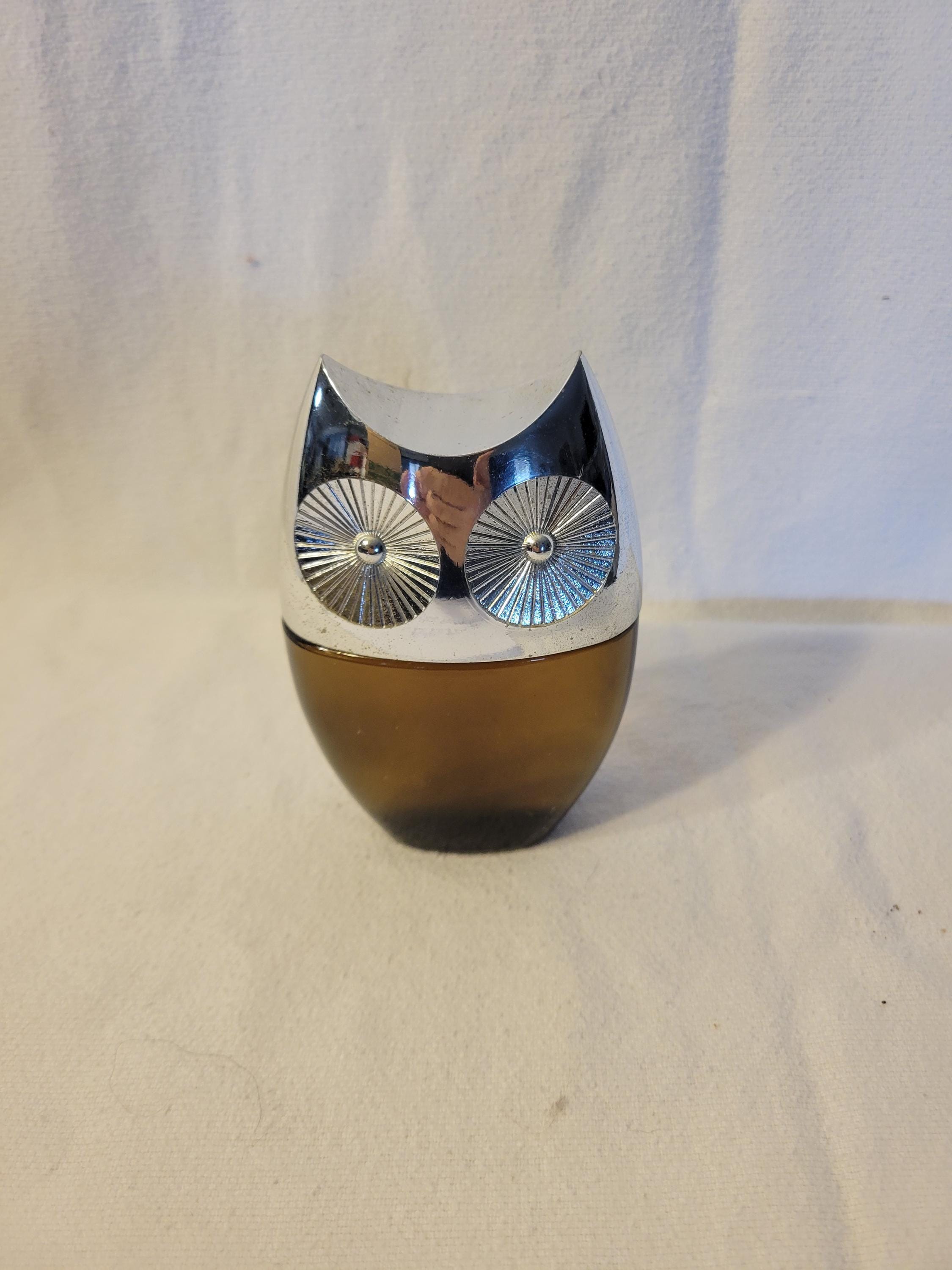 Avon Owl Leather Aftershave Glass Decanter -- ITEM #1576