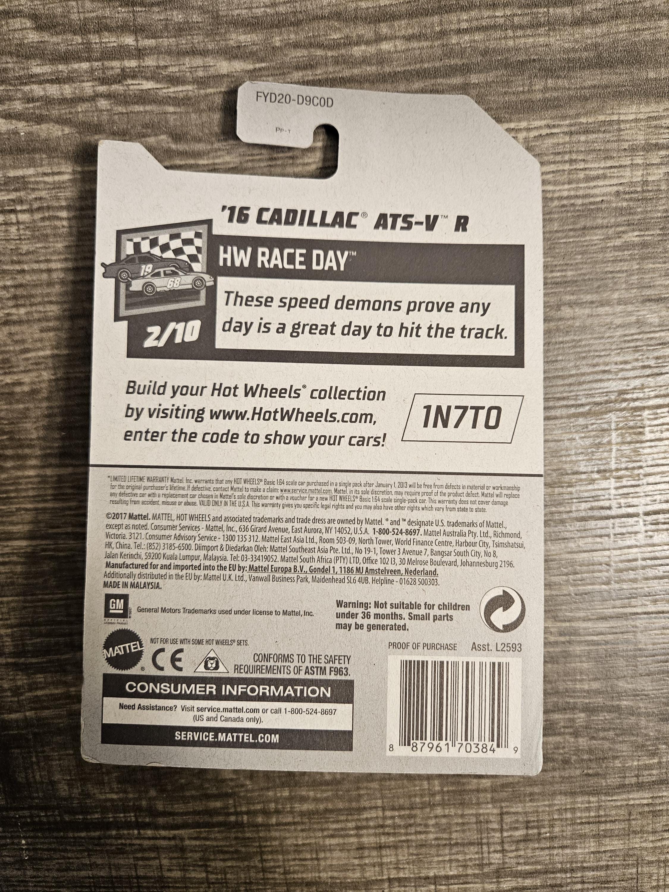 Hot Wheels '16 Cadillac ATS-V R HW Race Day -- ITEM #2079