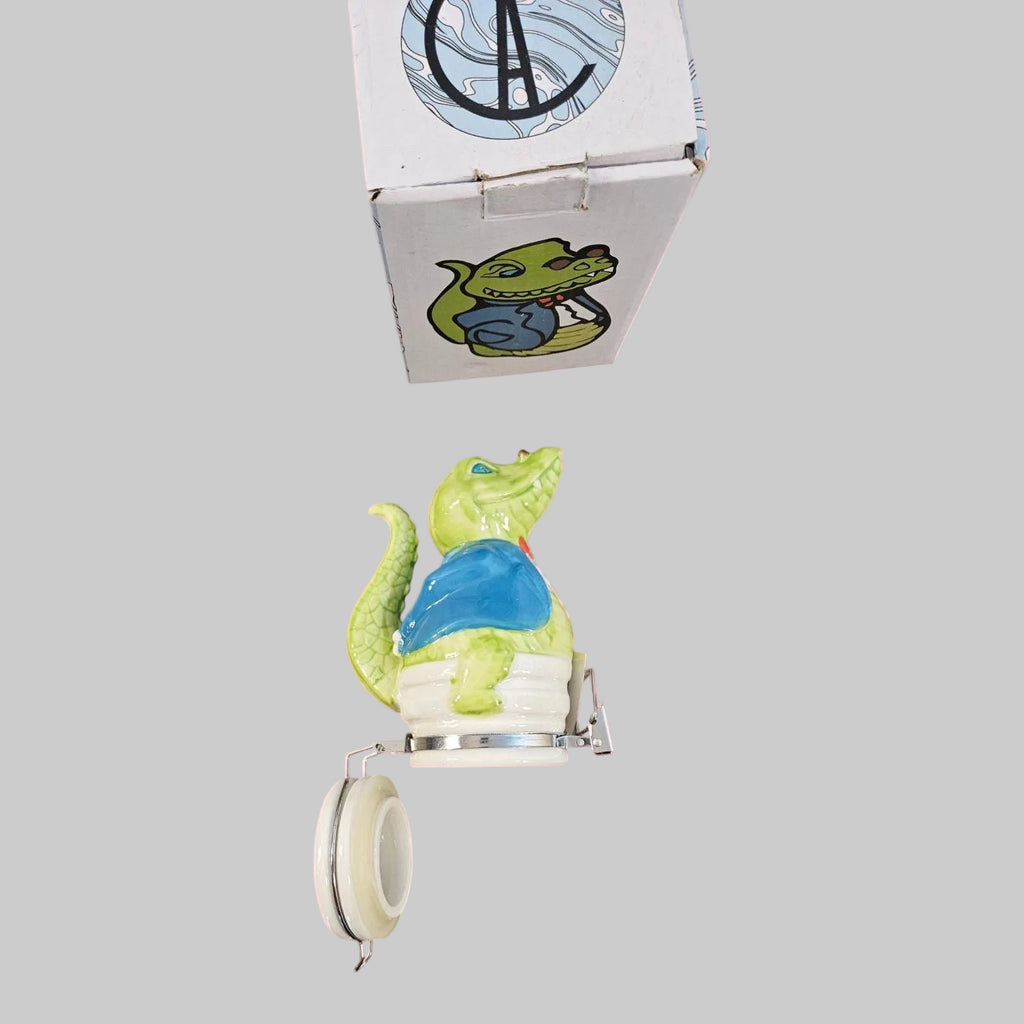 Ceramic Art Air Tight Jar "Professor CROC" -- ITEM #3099