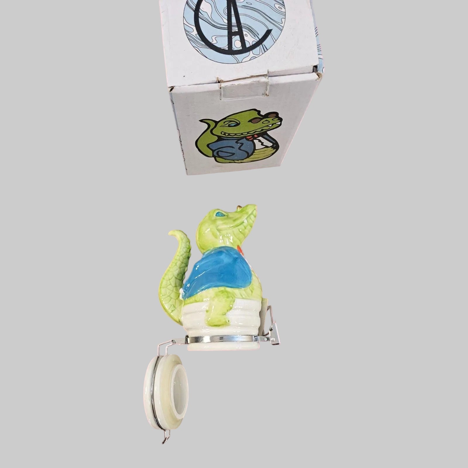 Ceramic Art Air Tight Jar "Professor CROC" -- ITEM #3099