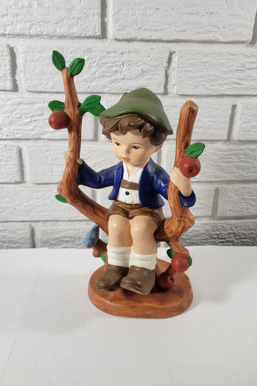 VINTAGE Bradford Hummel Style Boy in Apple Tree. #1285