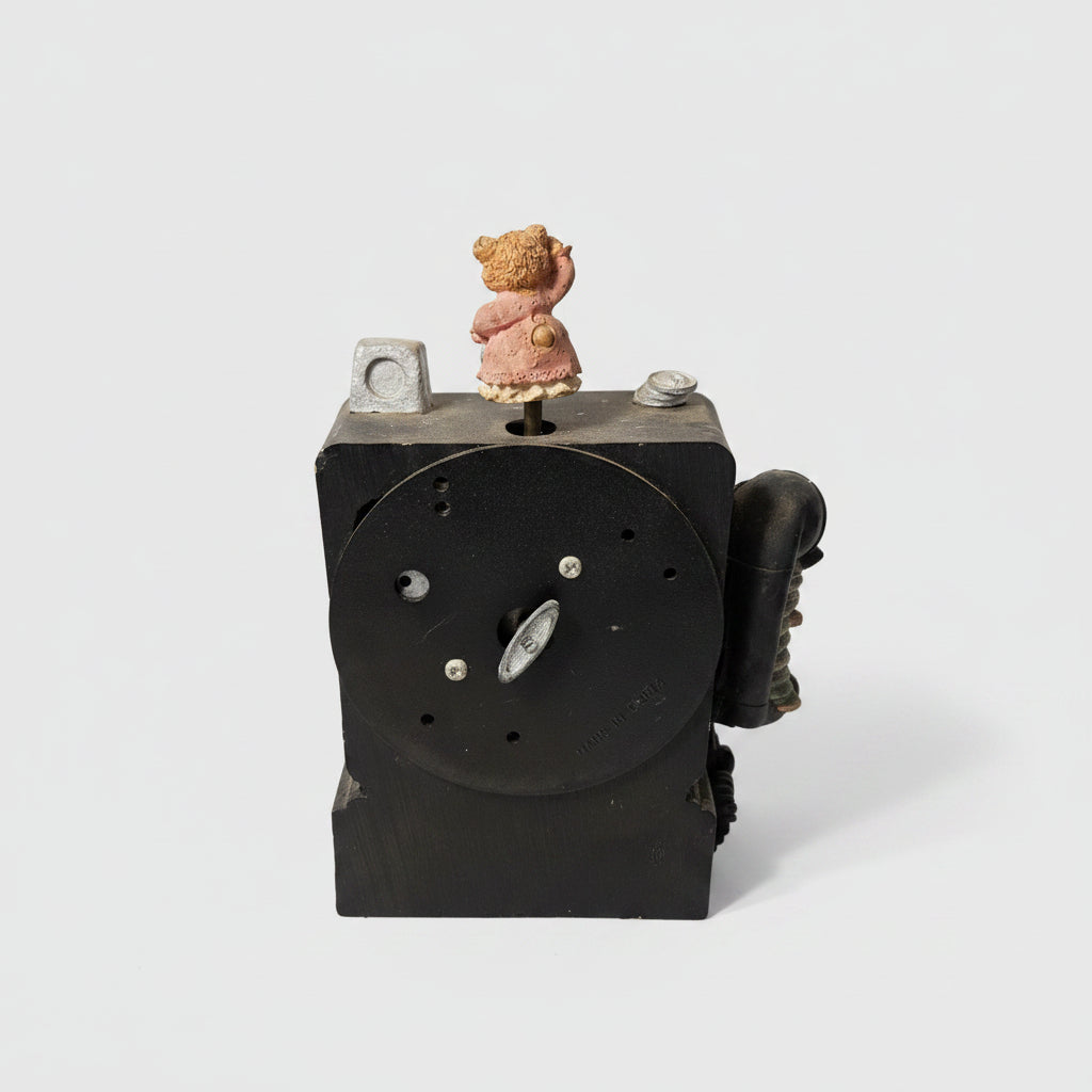 Musical Wind Up Bear Rotary Phone Automations.  ITEM #1933