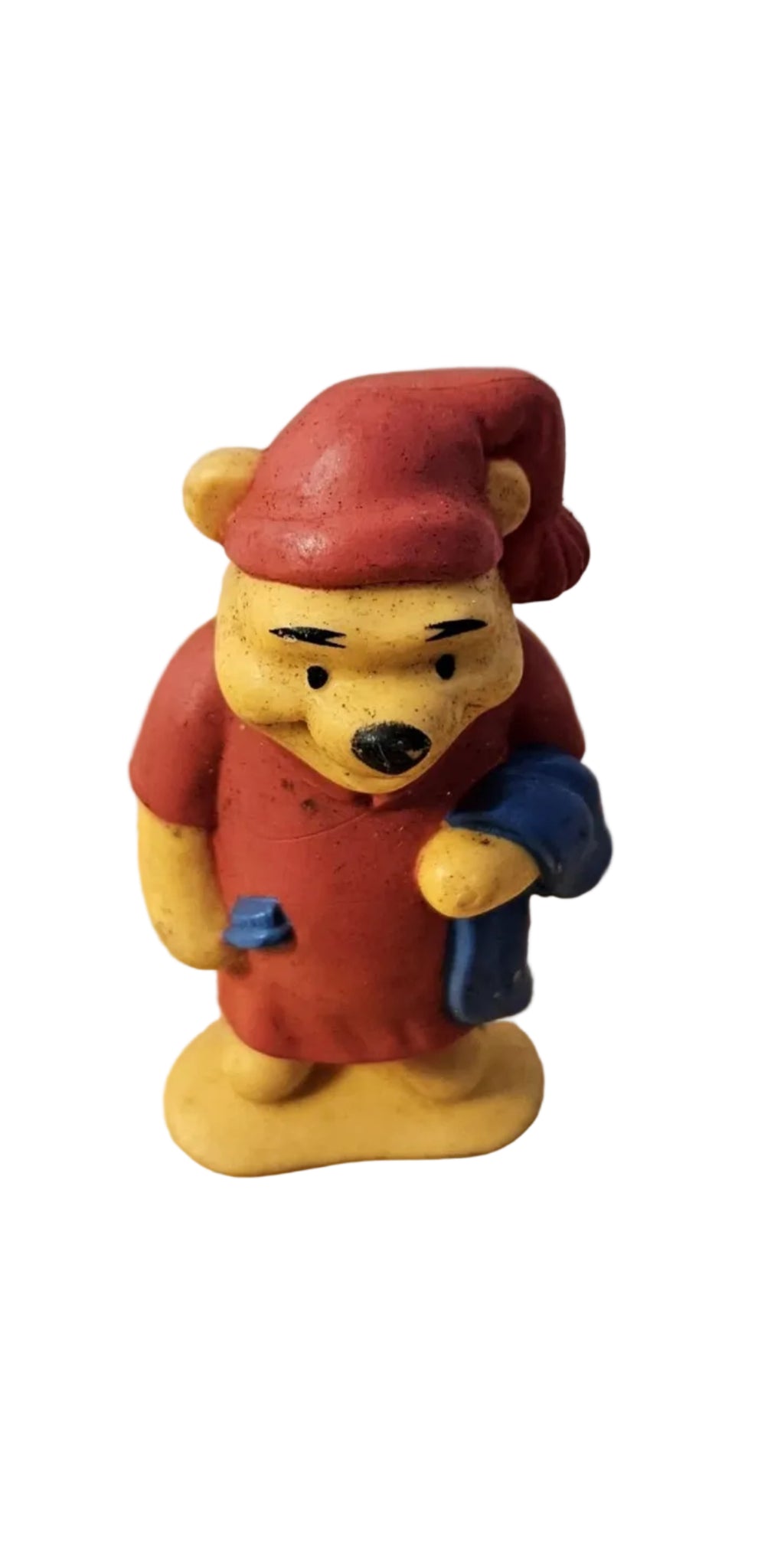 Disney Winnie the Pooh Figure Dressed in nightgown and cap, toothbrush in hand.   ITEM #1917