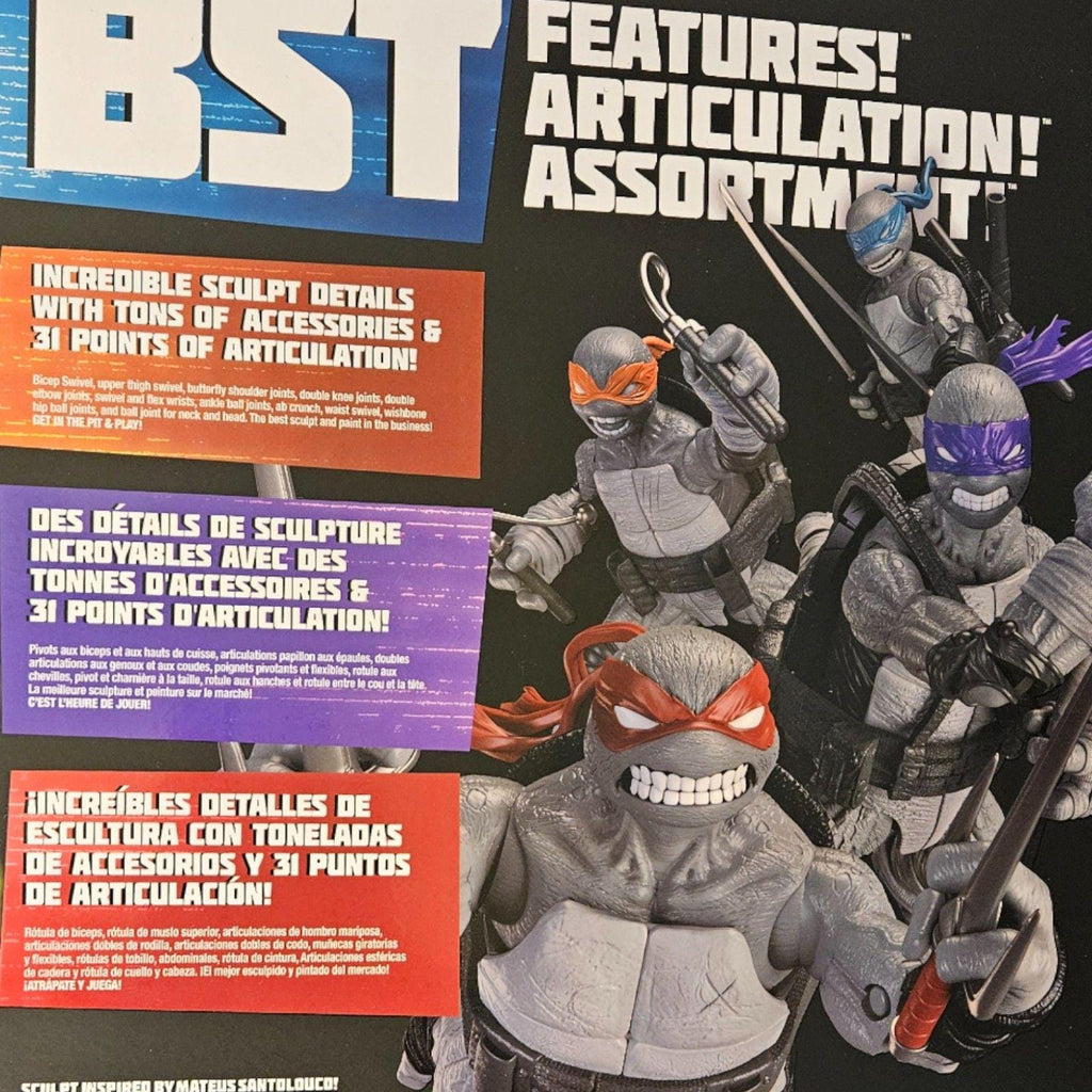 teenage mutant ninja turtles BST AXN TMNT comic black & white 4 pack -- item #3549