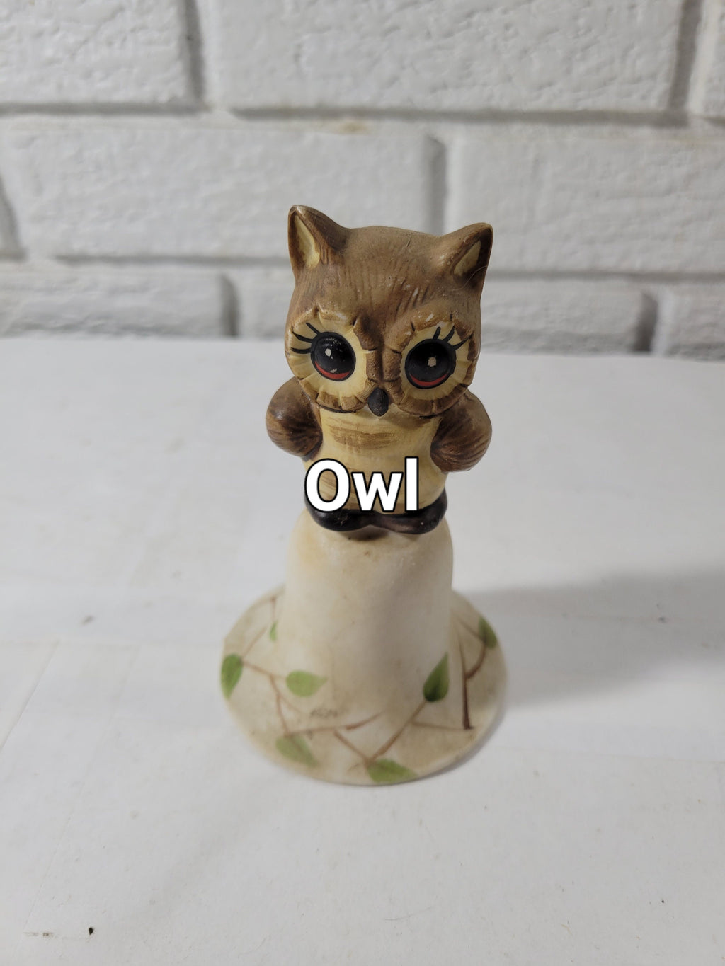 Vintage Lego Porcelain Ceramic Owl Bell  -- ITEM #519