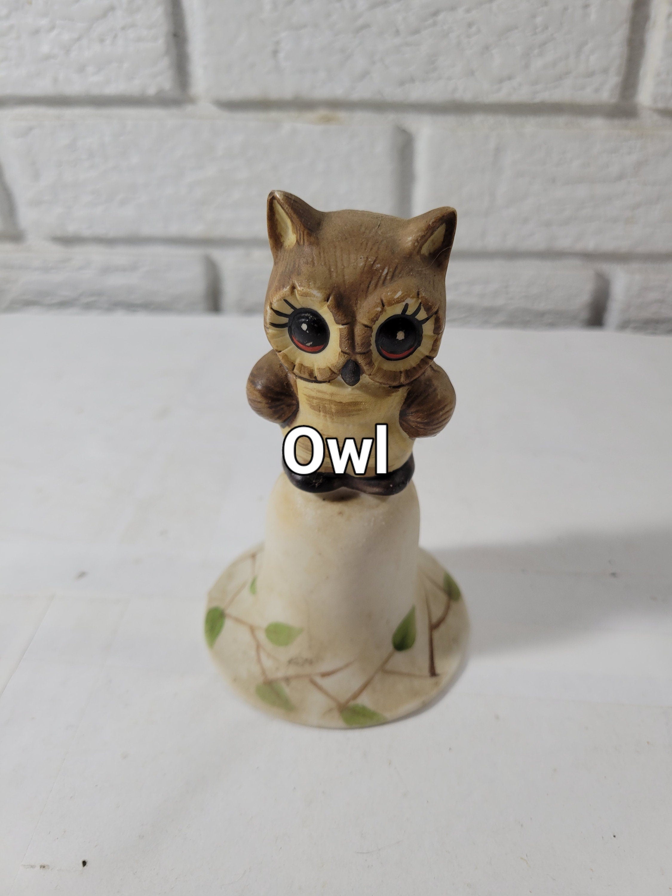 Vintage Lego Porcelain Ceramic Owl Bell  -- ITEM #519