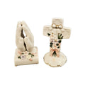 Vintage Porcelain Set Praying Hands and a Cross -- ITEM #3077