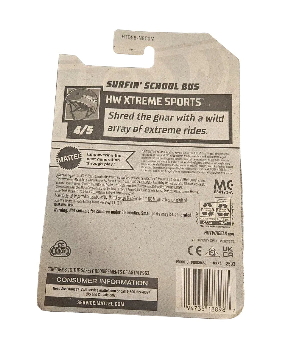 Hot Wheels HW Extreme Sports Surfin' School Bus -- ITEM #3252