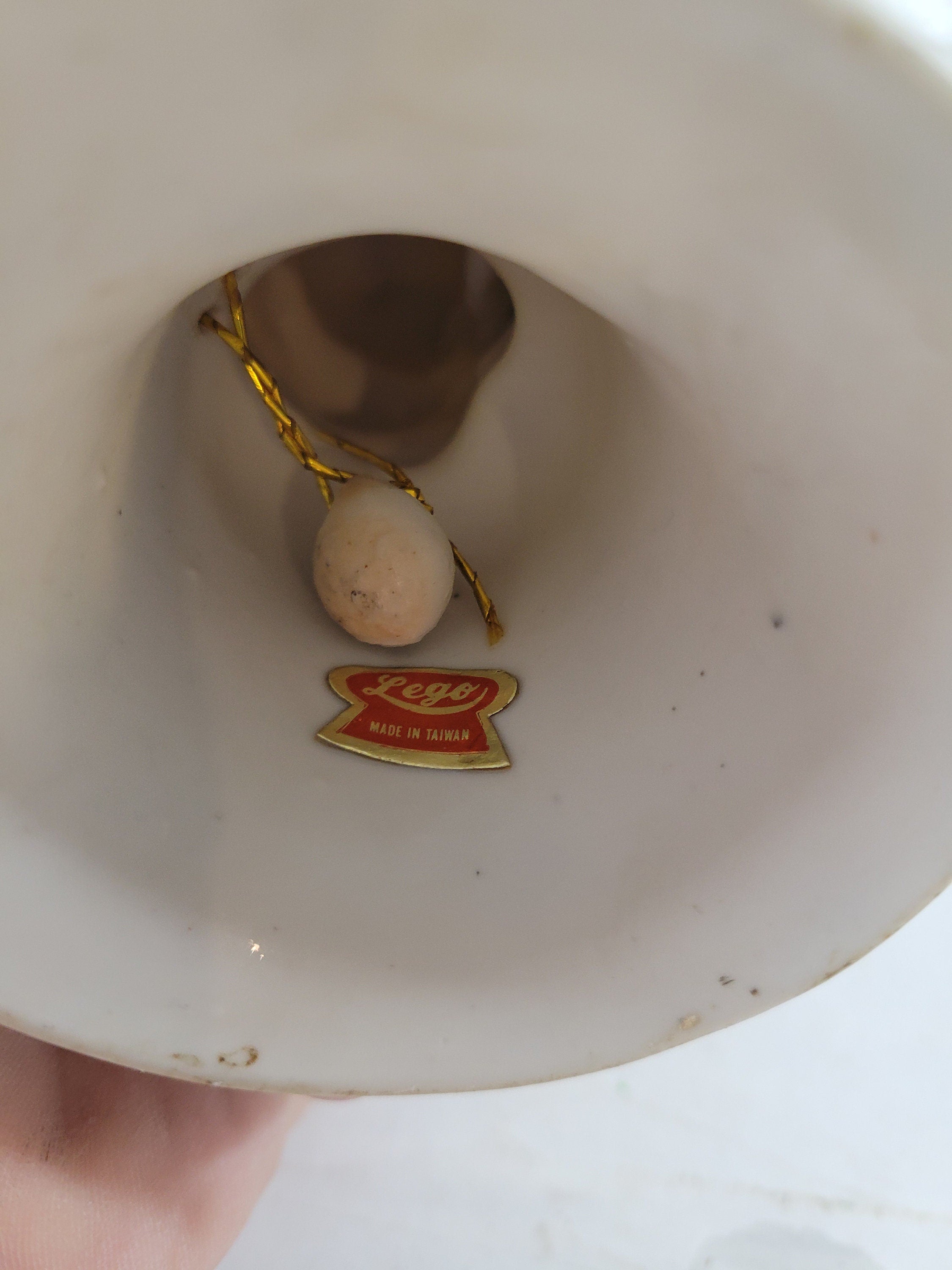 Vintage Lego Porcelain Ceramic Owl Bell  -- ITEM #519