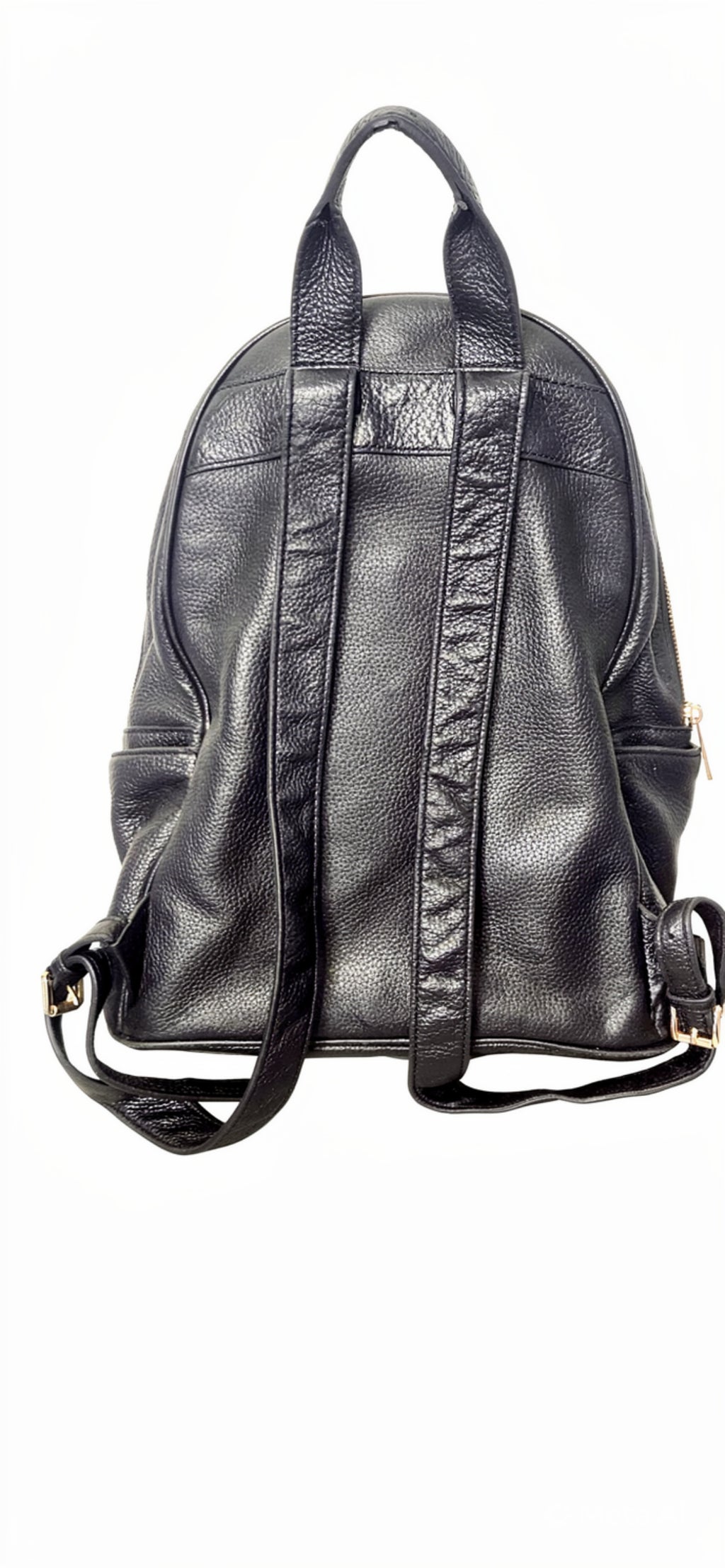 Authentic Michael Kors Abbey Medium Pebbled Leather Backpack – Black & Gold -ITEM #2397