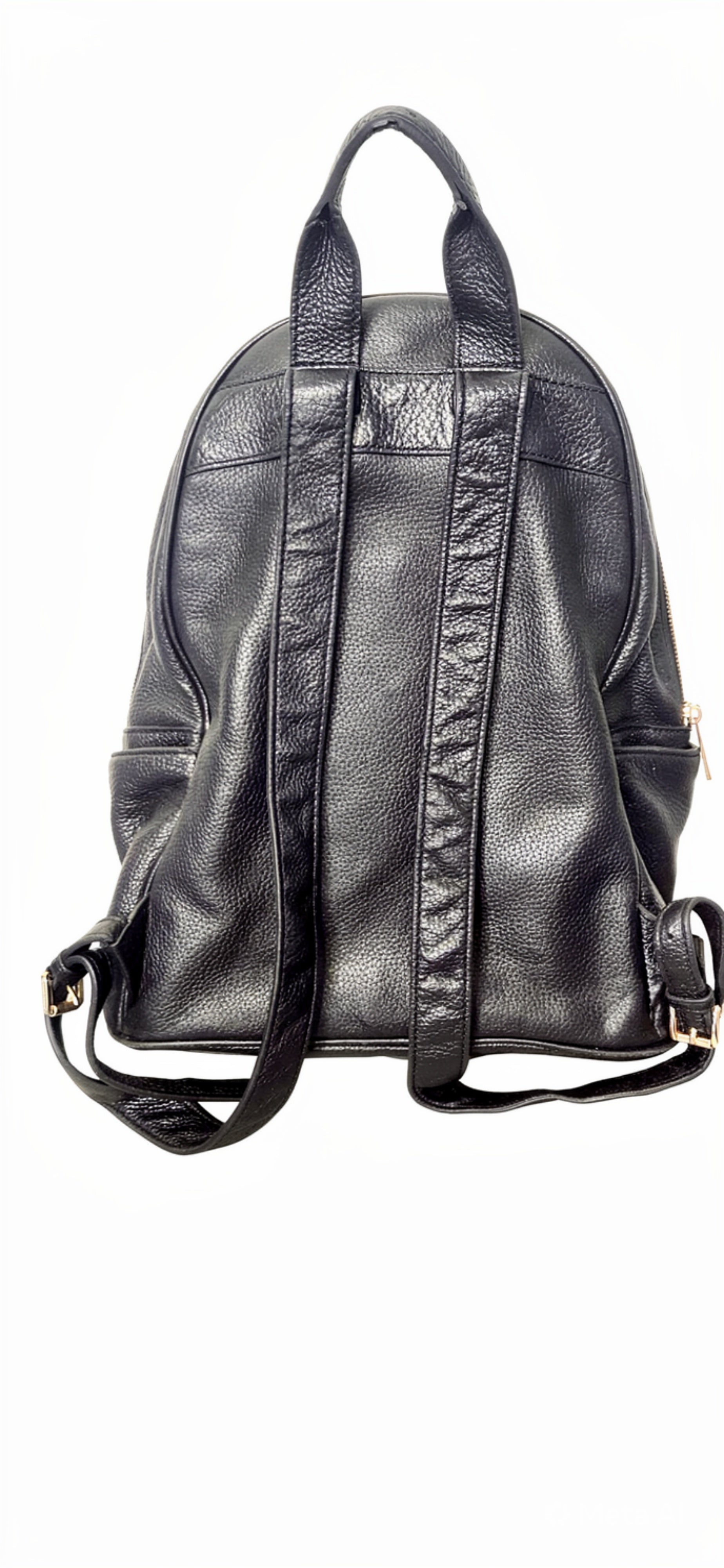 Authentic Michael Kors Abbey Medium Pebbled Leather Backpack – Black & Gold -ITEM #2397