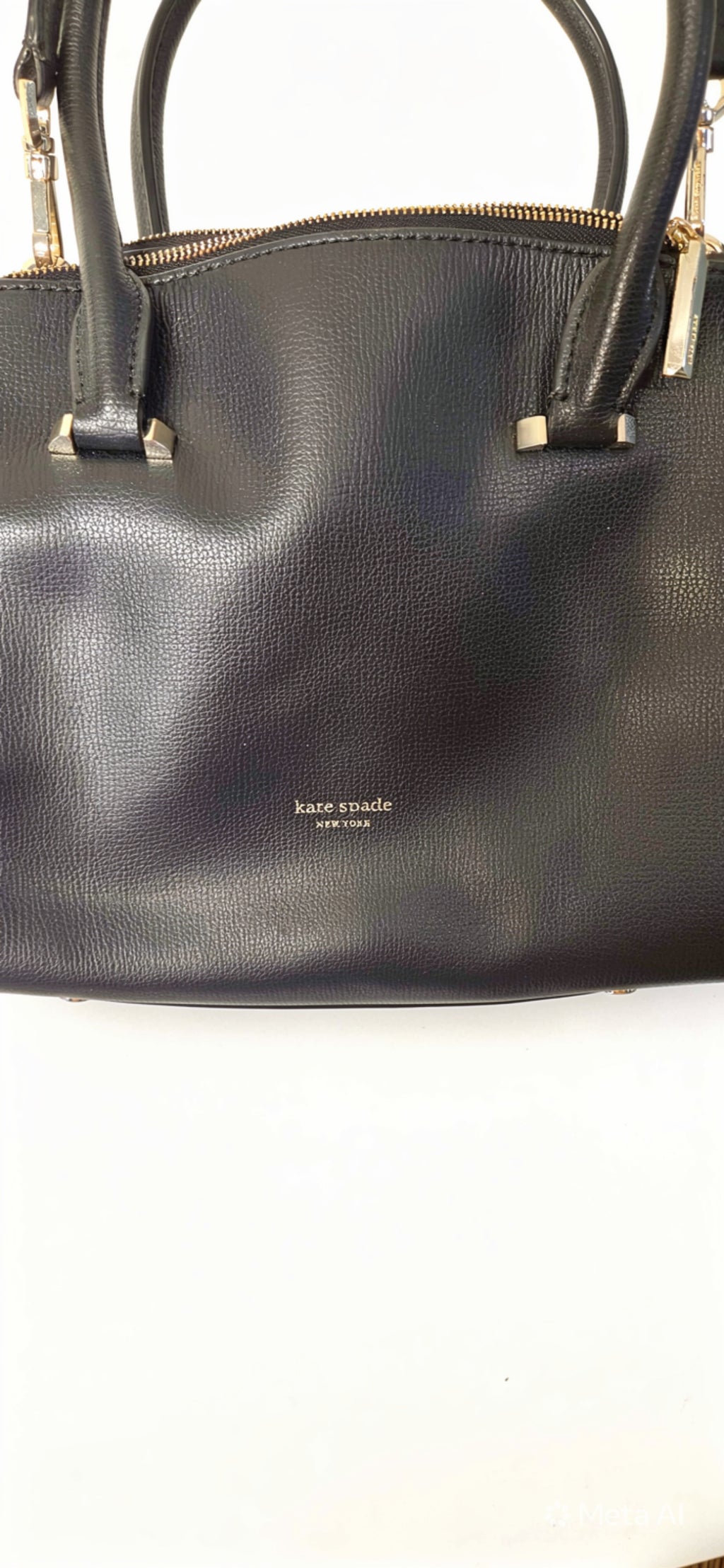 Spade New York Small Double Zip Satchel Crossbody Bag - Black Pebbled Leather - ITEM #2396
