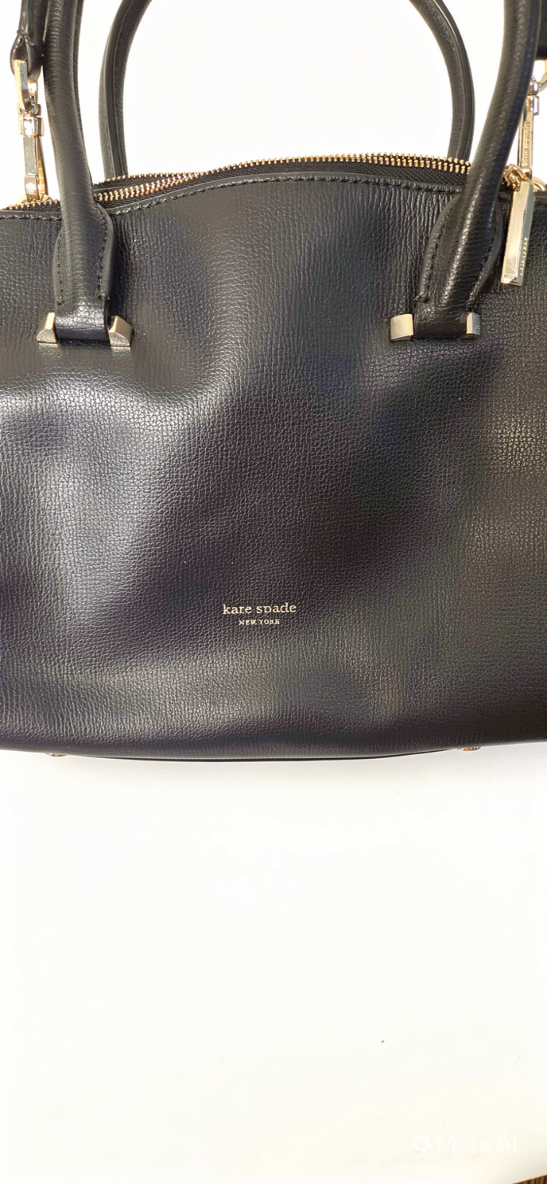 Spade New York Small Double Zip Satchel Crossbody Bag - Black Pebbled Leather - ITEM #2396