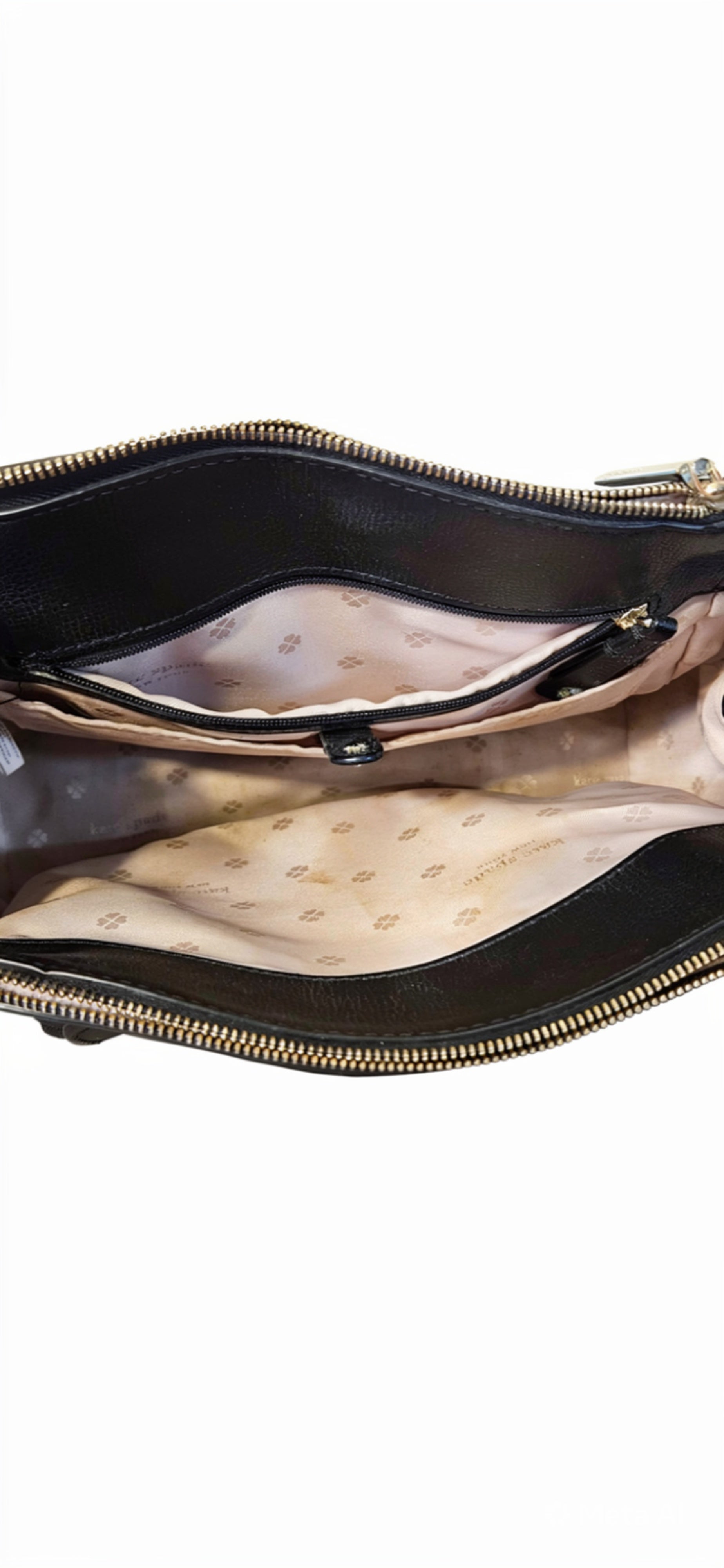 Spade New York Small Double Zip Satchel Crossbody Bag - Black Pebbled Leather - ITEM #2396