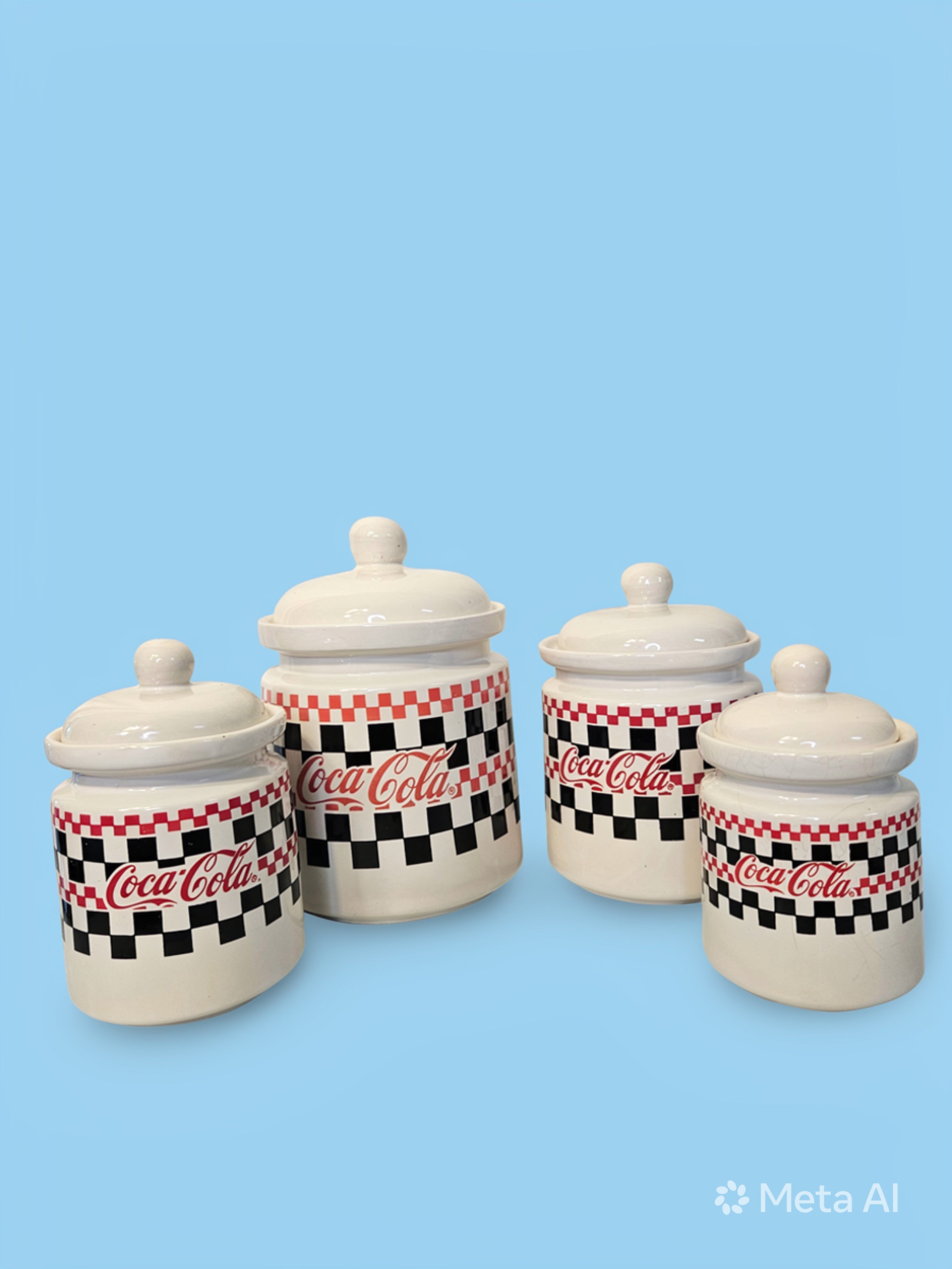 Vintage 1997 Coca-Cola 4 Piece Canister Set by Gibson  -- ITEM #2330